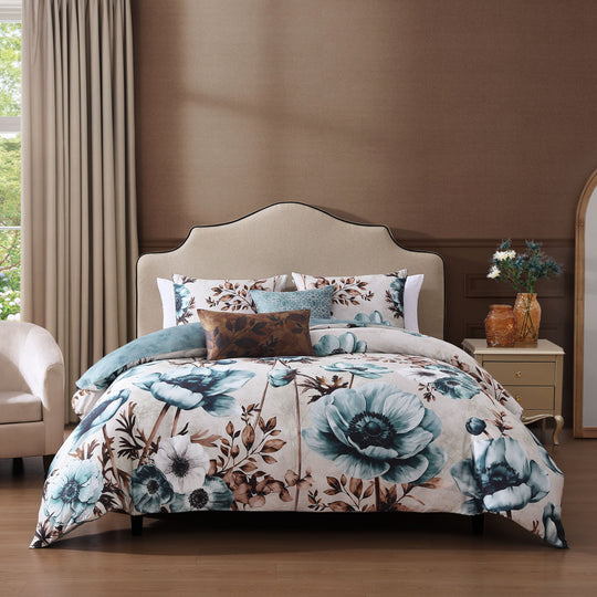 Bebejan Flowers in the Mist 5 Piece Reversible Comforter Set