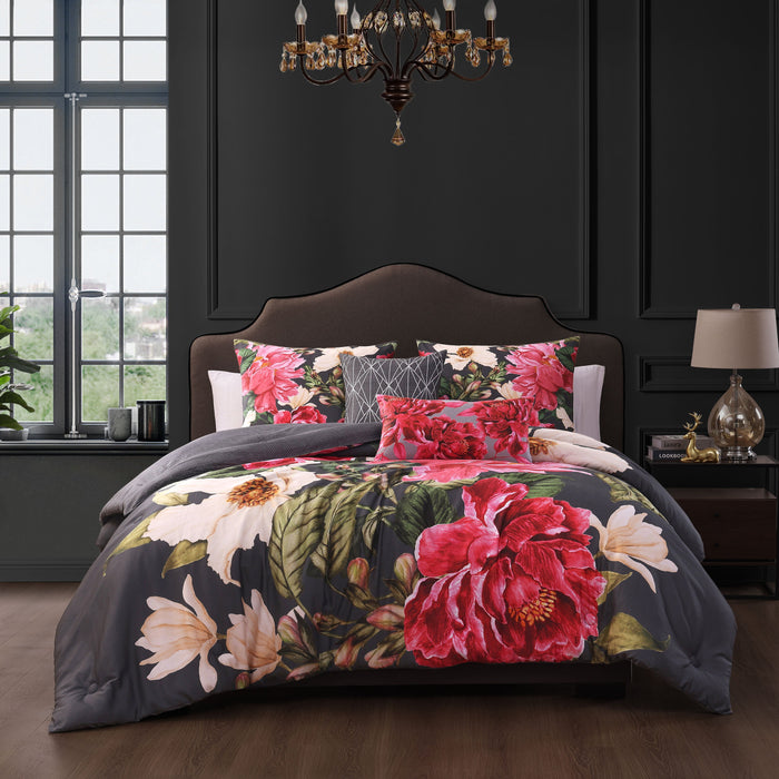 Flower Garland 100% Cotton Sateen Designer Print 1 Piece Comforter