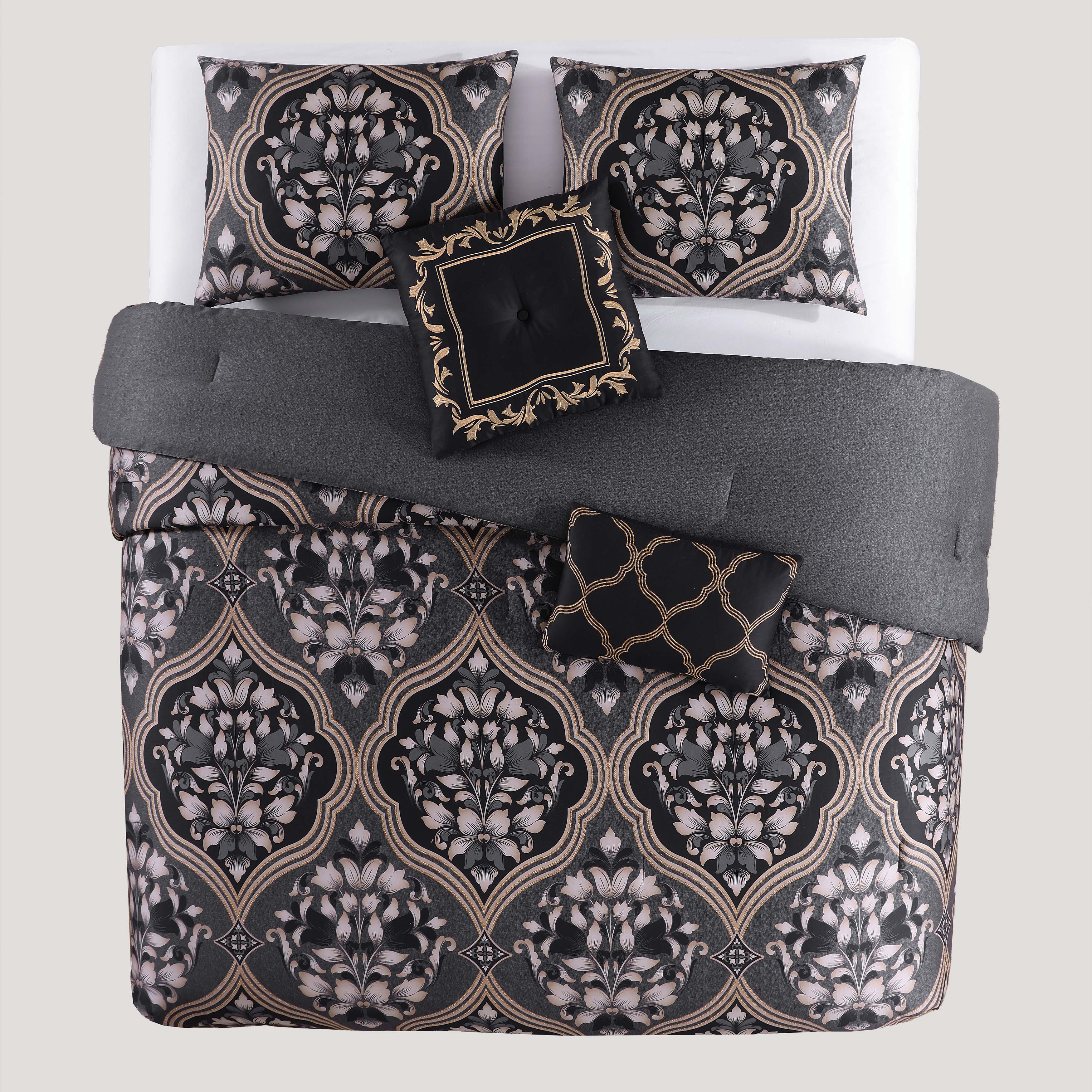 Bebejan Asti 100% Cotton Sateen 5-Piece Reversible Comforter Set Comforter Sets By Bebejan