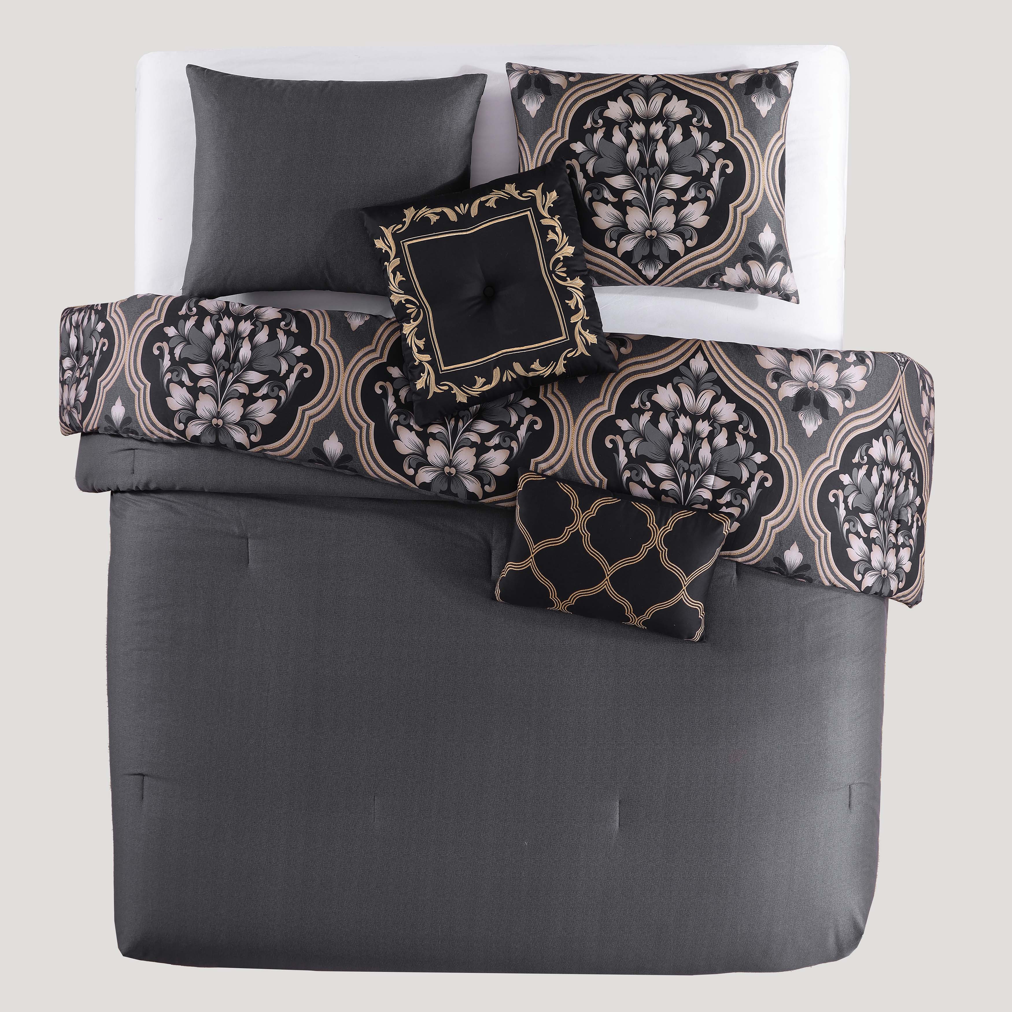 Bebejan Asti 100% Cotton Sateen 5-Piece Reversible Comforter Set Comforter Sets By Bebejan
